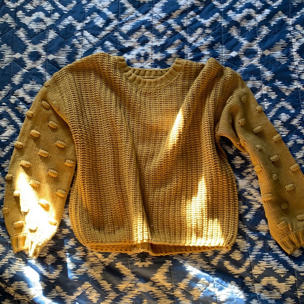Mustard yellow oversized womens sweater